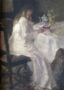 Jan Toorop, dame in het wit (Annie Hall), 1886, particulier bezit LR
