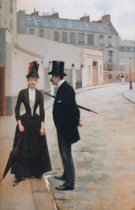 Jean Béraud, het voorstel of de afspraak in de rue Chateaubriand, 1885