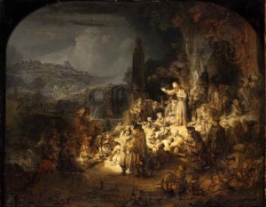 Rembrandt, prediking van Johannes