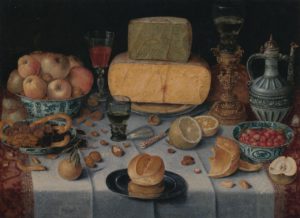 Nicolaes Gillis, stilleven met kazen en fruit