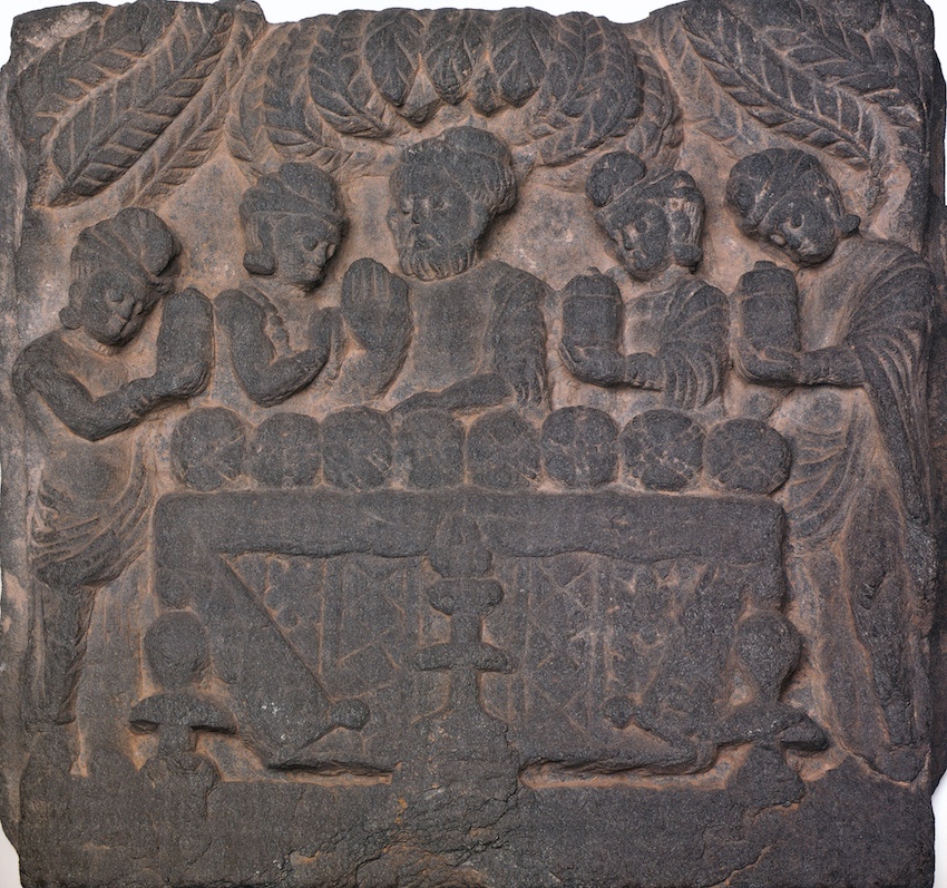 Reliëf van leisteen Gandharacultuur