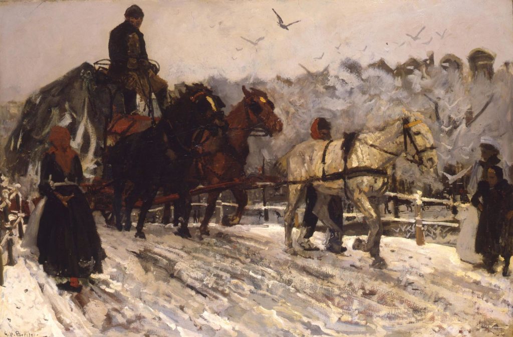Breitner, Sleperspaarden in de sneeuw, 1890-1893, Dordrechts Museum